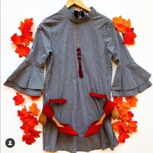 Black & white checkered dress